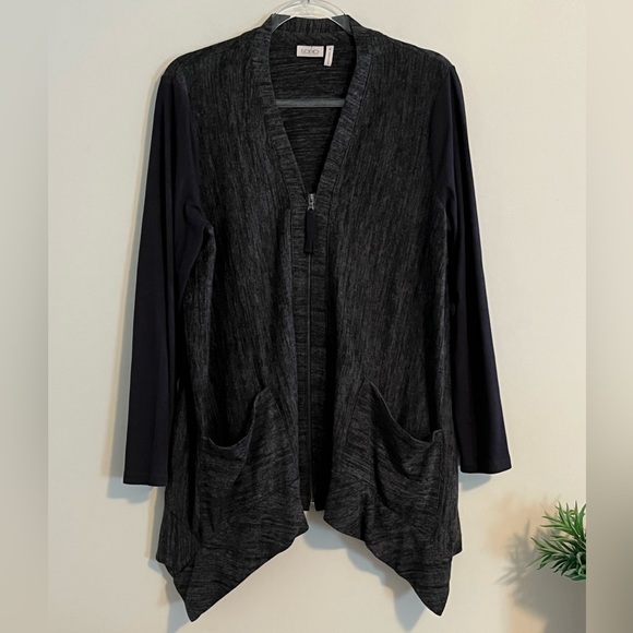 LOGO by Lori Goldstein | Med | Sharkbite Hemline JACKET - Picture 1 of 11